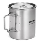 Lixada 750Ml Camping Cup Pot Cup Stainless Steel Water Cup Mug With Foldable Spoon For Outdoor Camping Hiking Backpacking