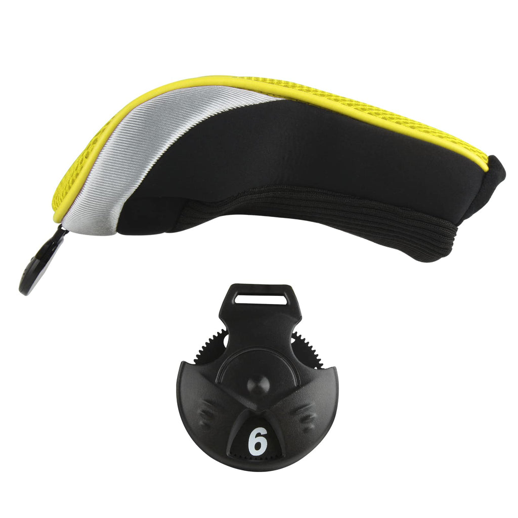 Andux Mesh Golf Hybrid Club Head Covers W/Dial No. Tags Pack Of 4 Yellow