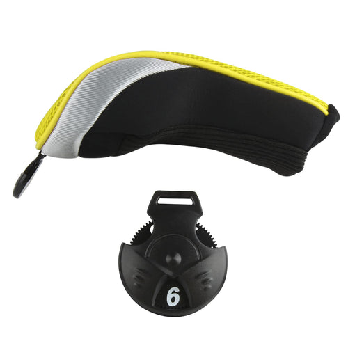 Andux Mesh Golf Hybrid Club Head Covers W/Dial No. Tags Pack Of 4 Yellow