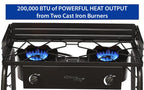 Flame King 200,000 Btu Propane Burner Gas Stove Heavy Duty Turkey Fryer/Camp Cooker, Portable With Stand Great For Outdoor Cooki
