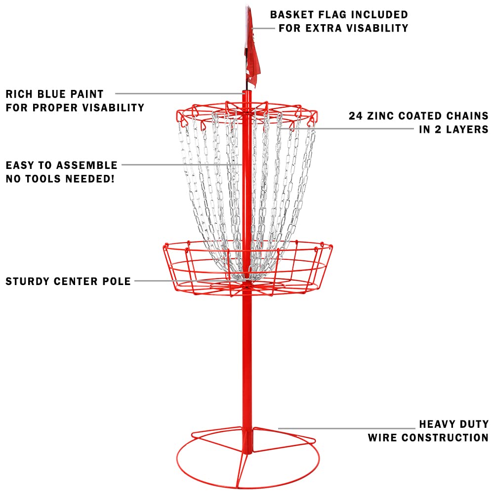 Remix Double Chain Practice Basket For Disc Golf - Red