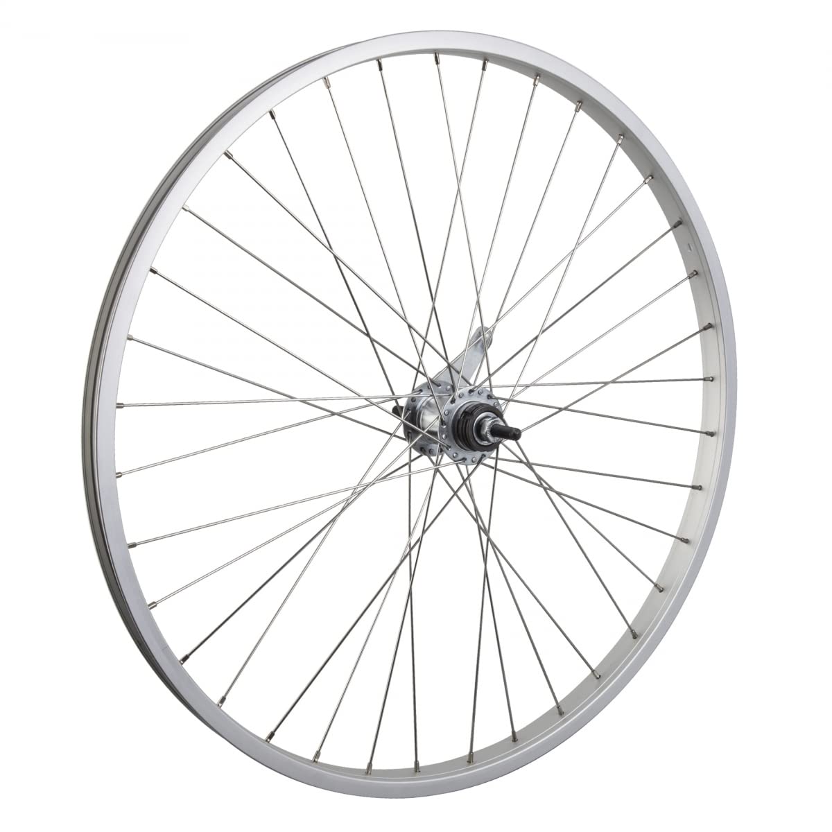 Wheelmaster Kt-305 Coaster Brake Rear Wheel 26 X 1.75/2.125, Silver, Alloy, 14G Ss Spokes, W/Trim Kit