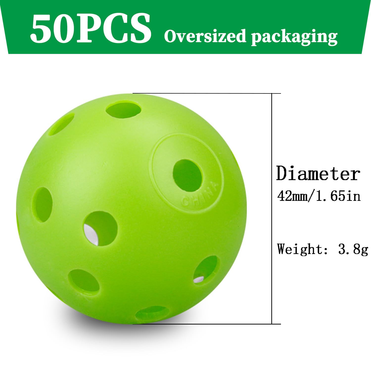 Kofull Colored Golf Practice Ball, 50Pack 42Mm Hollow Sports Golf Training Balls Plastic Airflow Good For Your Pets-(Multicolor)