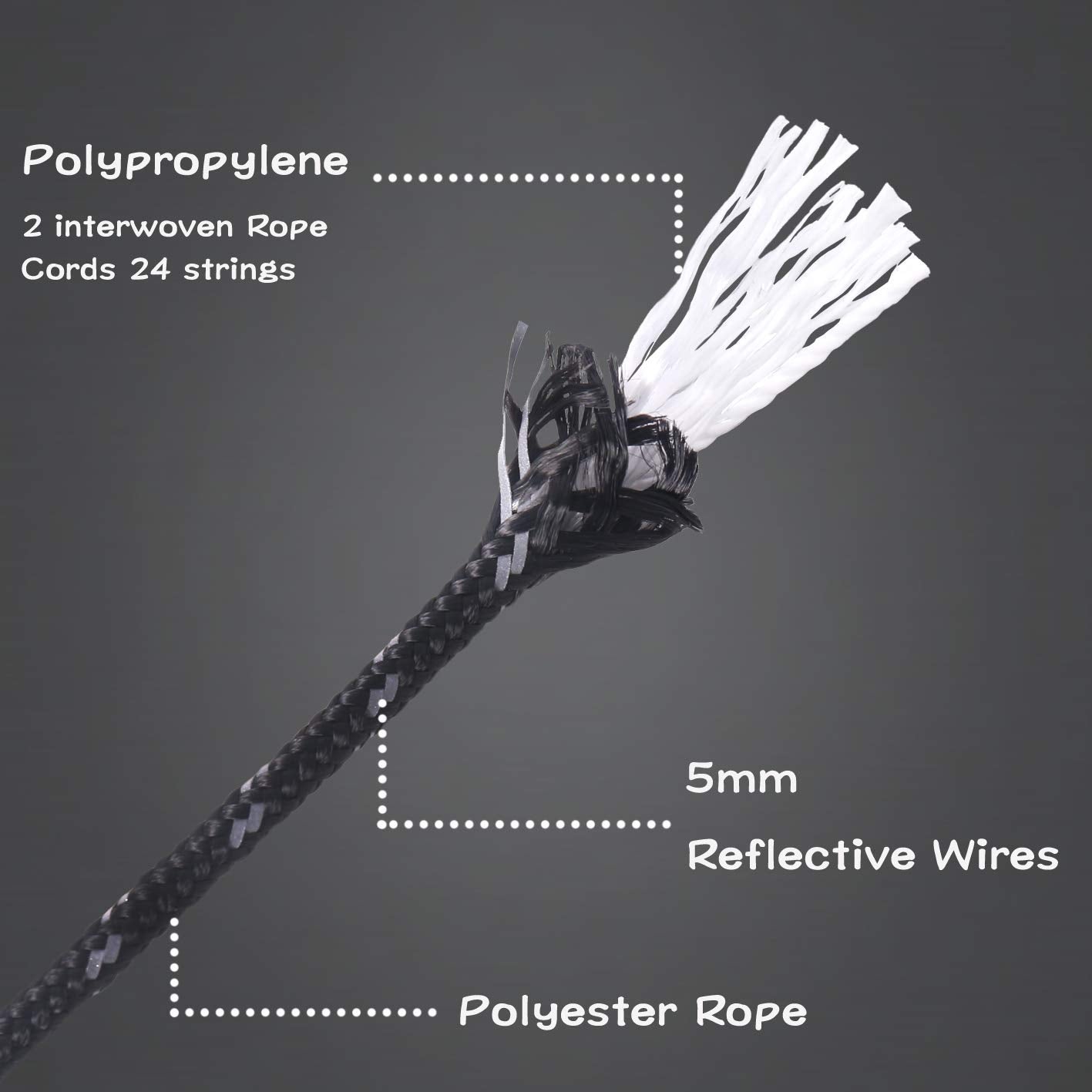 Hikeman 6 Pack 4Mm Outdoor Guy Lines Tent Cords Lightweight Camping Rope With Aluminum Guylines Adjuster Tensioner Pouch For Ten
