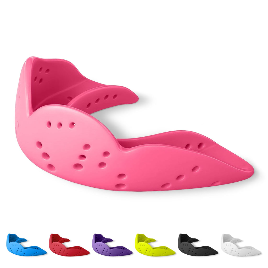 SISU Aero Medium Mouthguard, Hot Pink - 1.6mm Thin - Custom-Molded Fit - Slim Design - Remoldable Up to 20 Times - for Team Spor
