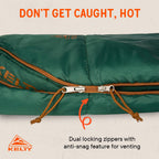 Kelty Mistral Down Sleeping Bag, 550 Fill Power Budget Down-Filled Camping Bag, Water Resistant, Lightweight, 3-Season, 2025 Upd