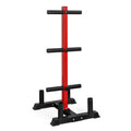 CAP Barbell Olympic Bumper Plate Tree Rack with 6 Weight Plate Posts and 4 Barbell Storage Holders - Heavy-Duty Steel Gym Organi
