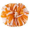 Hooshing 2Pcs Pom Poms Cheerleading Orange And White Pompoms With Baton Handle For Team Spirit Sports Dance Cheering Girls Kids 