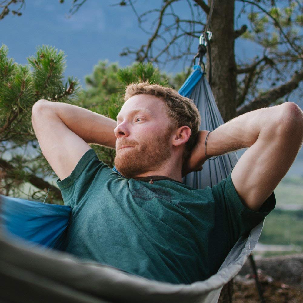 Fox Outfitters Neolite Double Camping Hammock - Lightweight Portable Nylon Parachute Hammock For Backpacking, Travel, Beach, Yar
