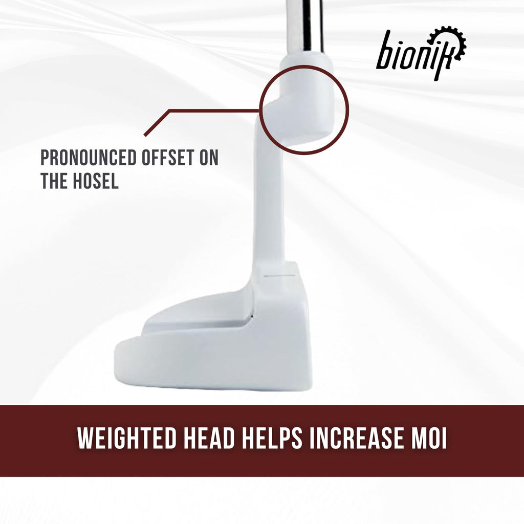 Bionik 105 Nano White Golf Putter Right Handed Semi Mallet Style With Alignment Line Up Hand Tool 32 Inches Petite Ladys Perfect