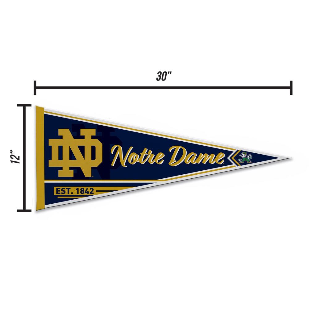 Rico Industries Ncaa Notre Dame Fighting Irish - Nd Classic 12'' X 30'' Felt Wall D  Cor Pennant - Great For Home/Bed Room/Man C