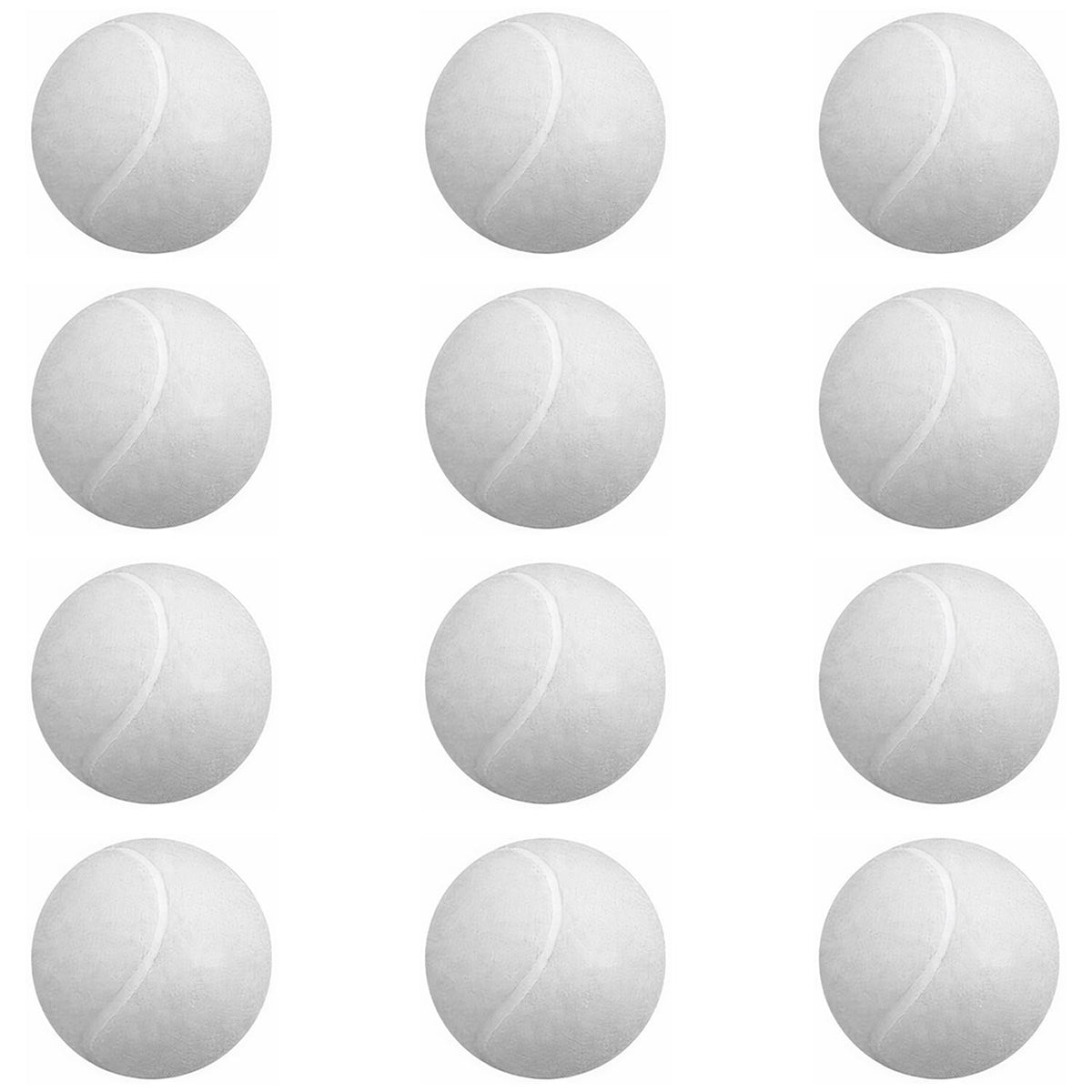 Amifit Light Weight Tennis Ball | Perfect For Recreational Sports, Cricket And Kids, Pack Of 12 (White)