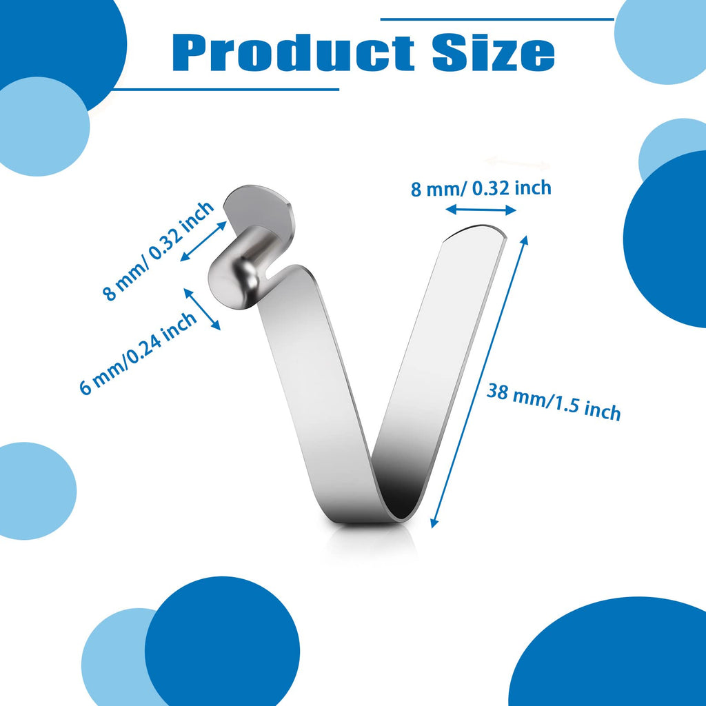 Auriver 25 Pcs Tent Pole Clips Stainless Steel Kayak Paddle Spring Snap Clips Tent Pole Push Button Spring Clips Locking Pin For
