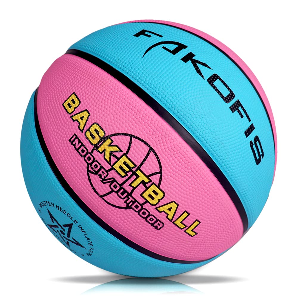 Fakofis Kids Basketball Size 5(27.5''),Rubber Basketballs For Youth(Boys & Girls) Play Games Indoor Backyard,Outdoor Park,Beach 