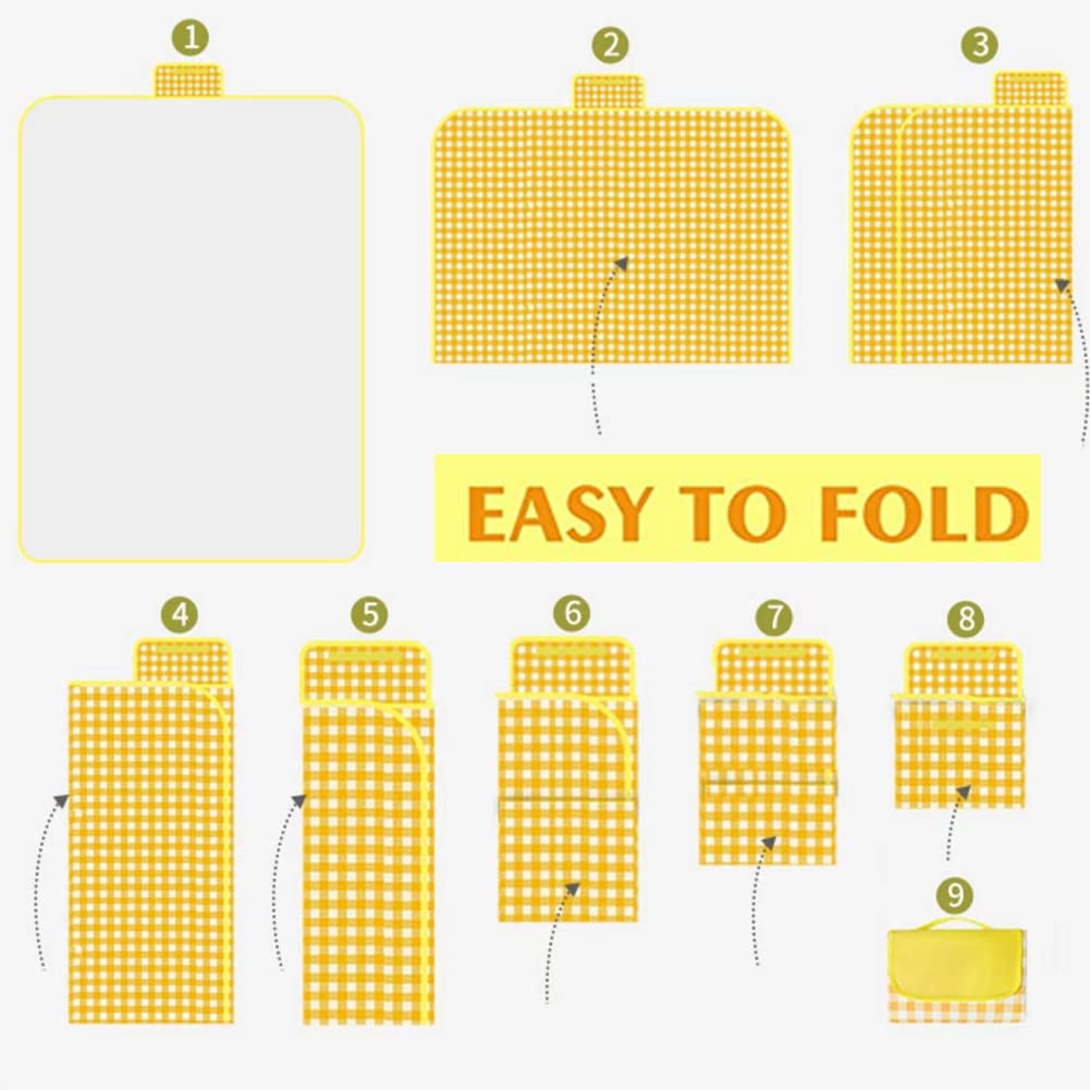 Extra Large Picnic Blanket Beach Blankets, 80''X60'' Picnic Mat Waterproof Sand Proof Foldable Portable For Outdoor Camping Hiki