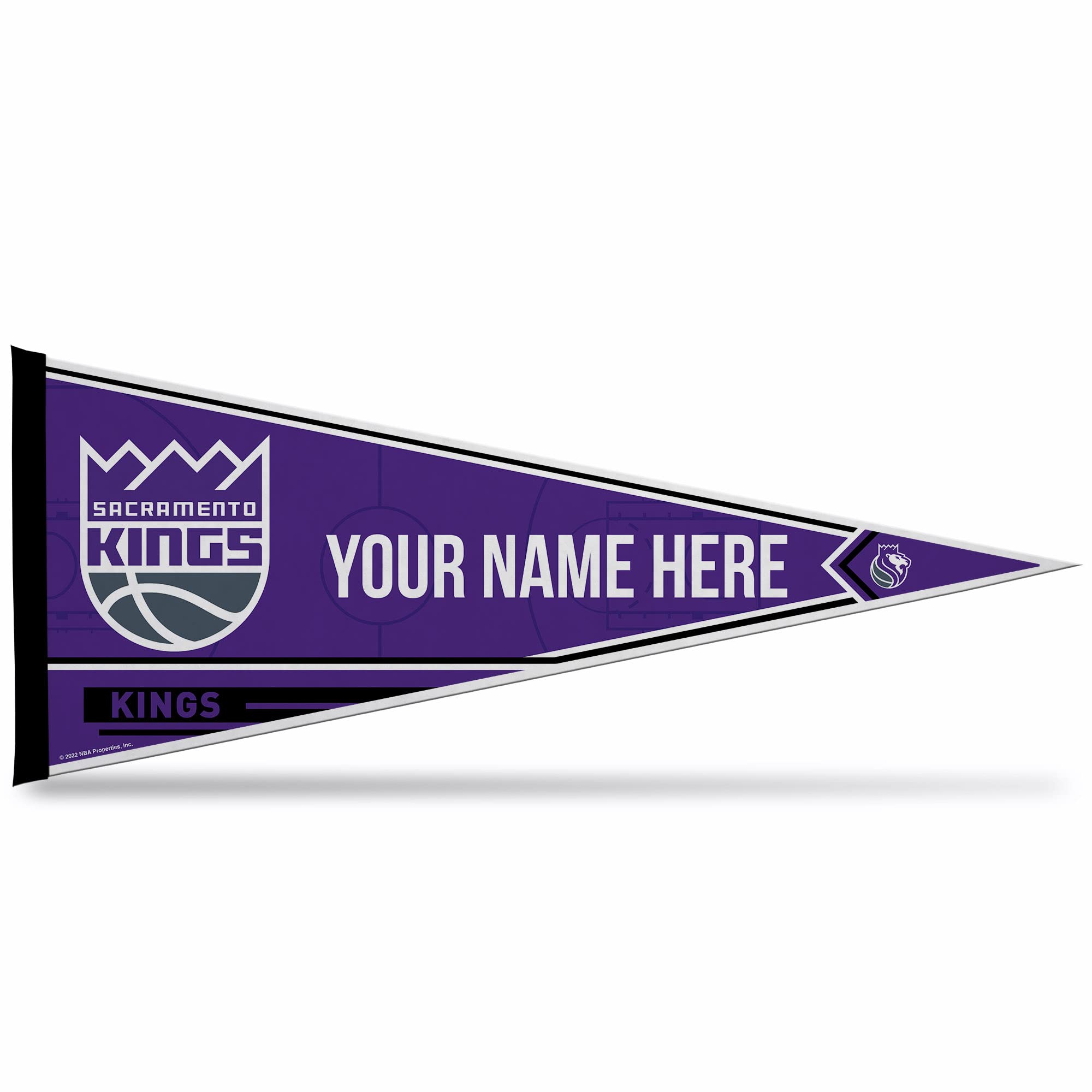 Rico Industries Nba Basketball Sacramento Kings Personalized - Custom 12'' X 30'' Soft Felt Pennant - Ez To Hang
