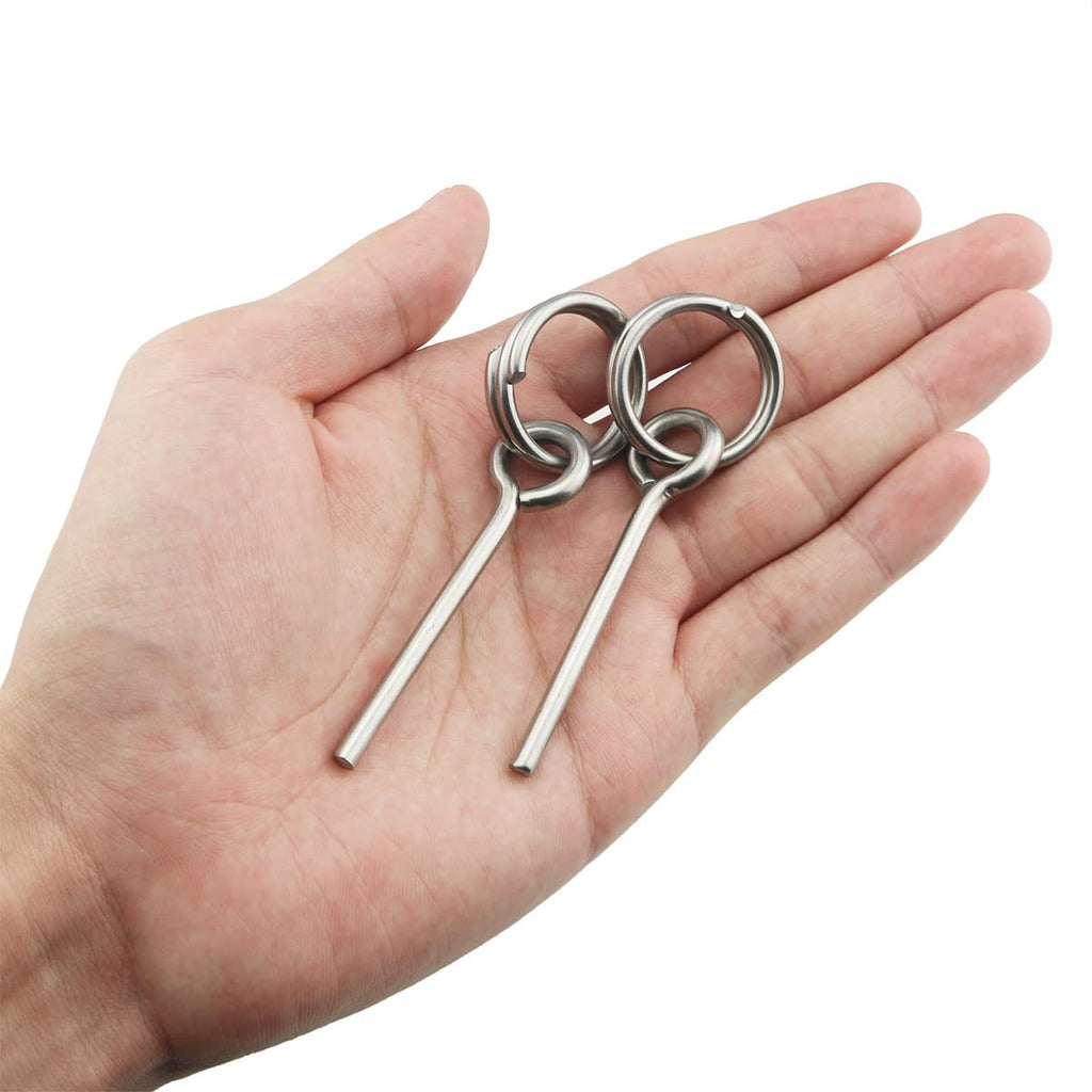 Dghaop 4Pcs Tent Pin & Ring Replacement Stainless Steel Tent Pole Connectors For Outdoor Camping Hiking Travel