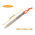 Hikemax Ultralight Titanium Tent Stakes 6 Pack - V-Shaped Tent Pegs With Reflective Pull Cords - Made For Camping