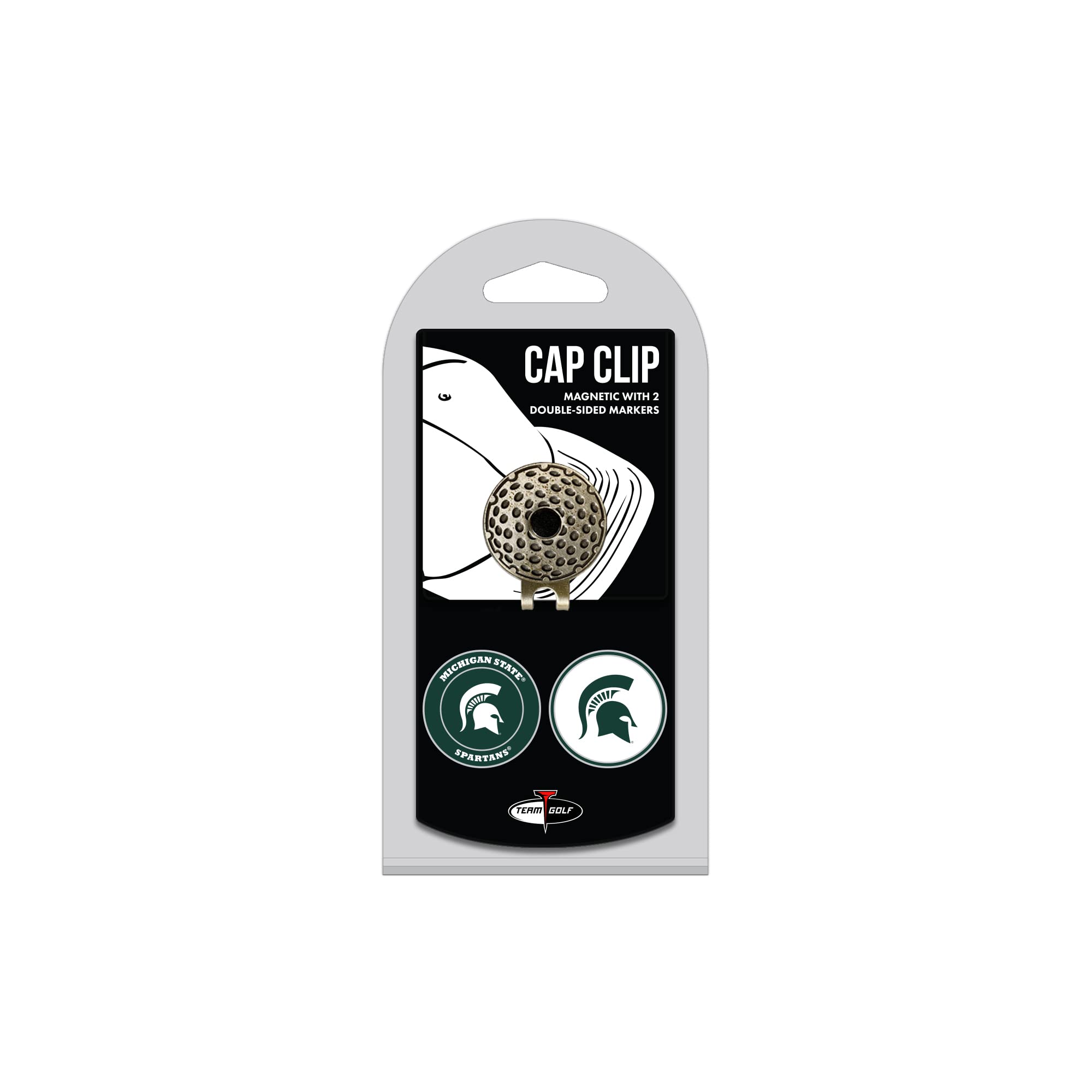 Team Golf NCAA Michigan State Spartans Cap Clip With 2 Golf Ball Markers Golf Cap Clip with 2 Removable Double-Sided Enamel Magn