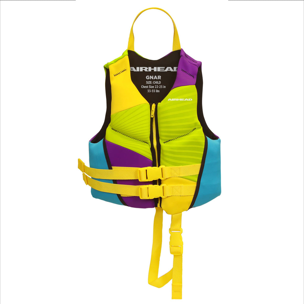 Airhead Gnar Child And Infant Kwik-Dry Neolite Flex Life Jacket, Us Coast Guard Approved, Multicolour
