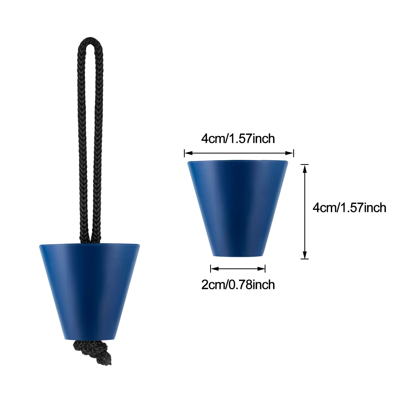Sumind 8 Pieces Kayak Scupper Plug Silicone Scupper Plug Drain Holes Stopper Bung With Lanyard(Blue)