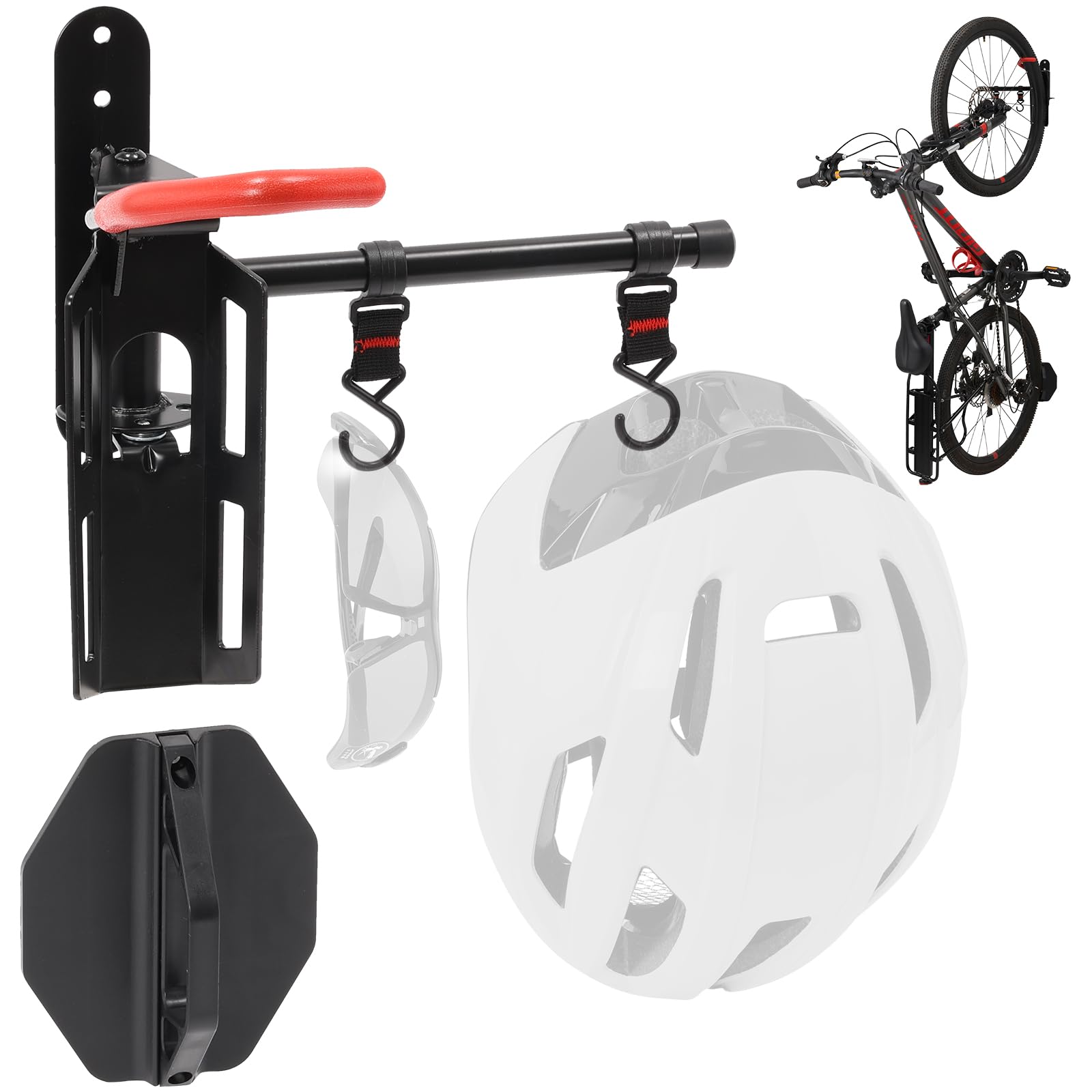 AUMENTAR Swivel Bike Wall Mount, Bike Hangers for Garage, Space-Saving Vertical Bike Rack, Sturdy Bike Storage Rack Holds Up to 