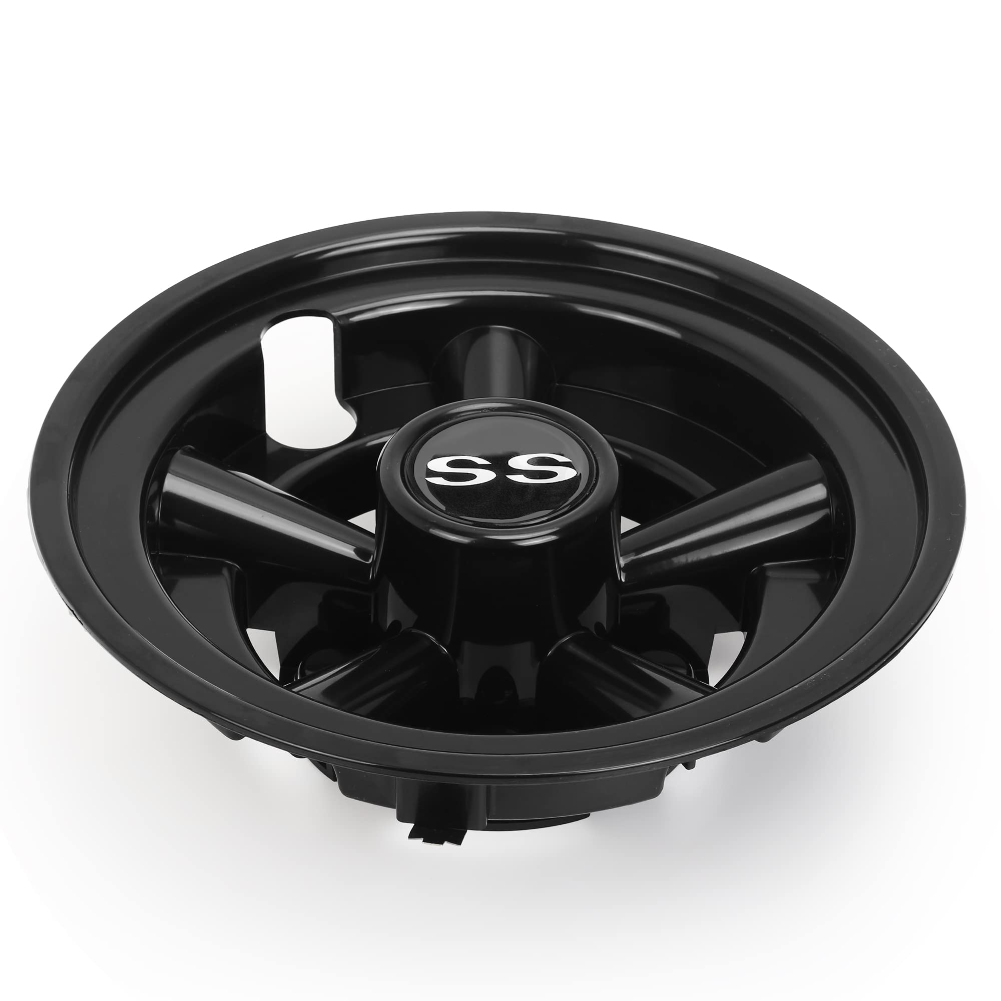 10L0L Golf Cart Wheel Covers Hub Caps For Ezgo, Club Car, Yamaha - 8 Inch Snap-On Installation, Black, Set Of 4