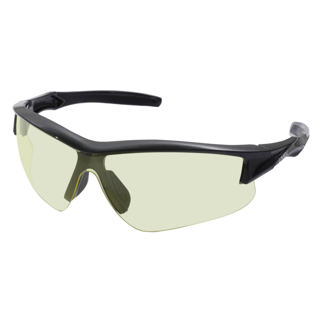 Howard Leight By Honeywell Uvex Acadia Low-Light Shooting Glasses With Uvextreme Plus Anti-Fog Lens Coating, Amber Lens (R-02215