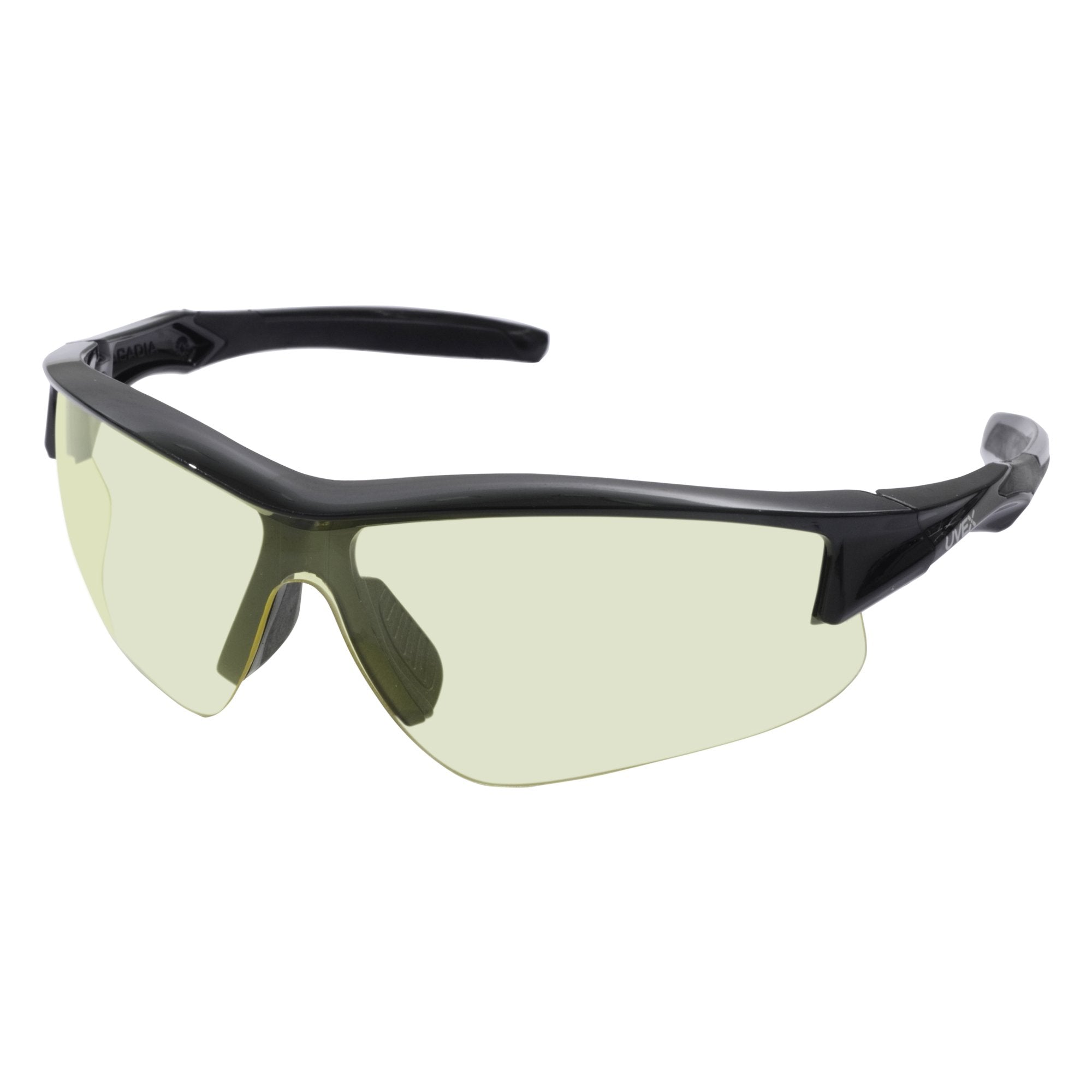 Howard Leight By Honeywell Uvex Acadia Low-Light Shooting Glasses With Uvextreme Plus Anti-Fog Lens Coating, Amber Lens (R-02215