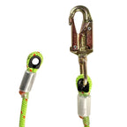 Rope Logic 1/2'' X 12' Wire Core Swivel Snap Flipline Green