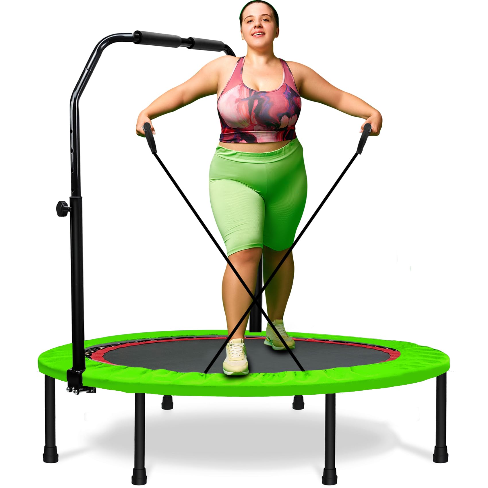 Exercise Trampoline for Adults 40  Exercise Workout Rebounder Trampoline with Handle, Max Load 330lbs