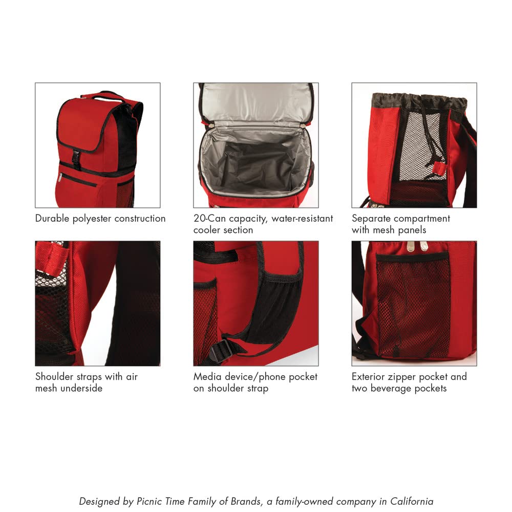 Picnic Time Ncaa Arkansas Razorbacks Zuma Insulated Cooler Backpack, Red (634-00-100-034-0)