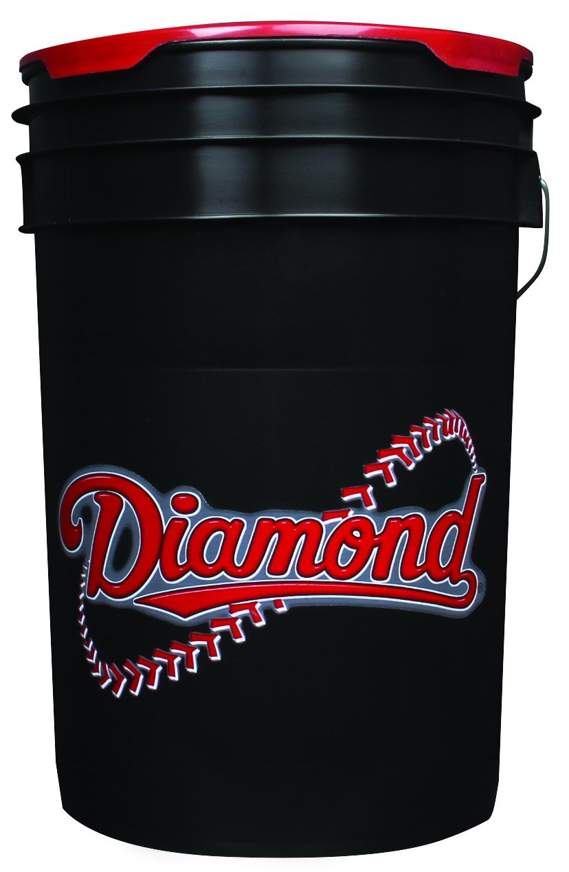 Diamond Sports 6-Gallon Ball Bucket With 30 Dll-1 Little League Baseballs, Black