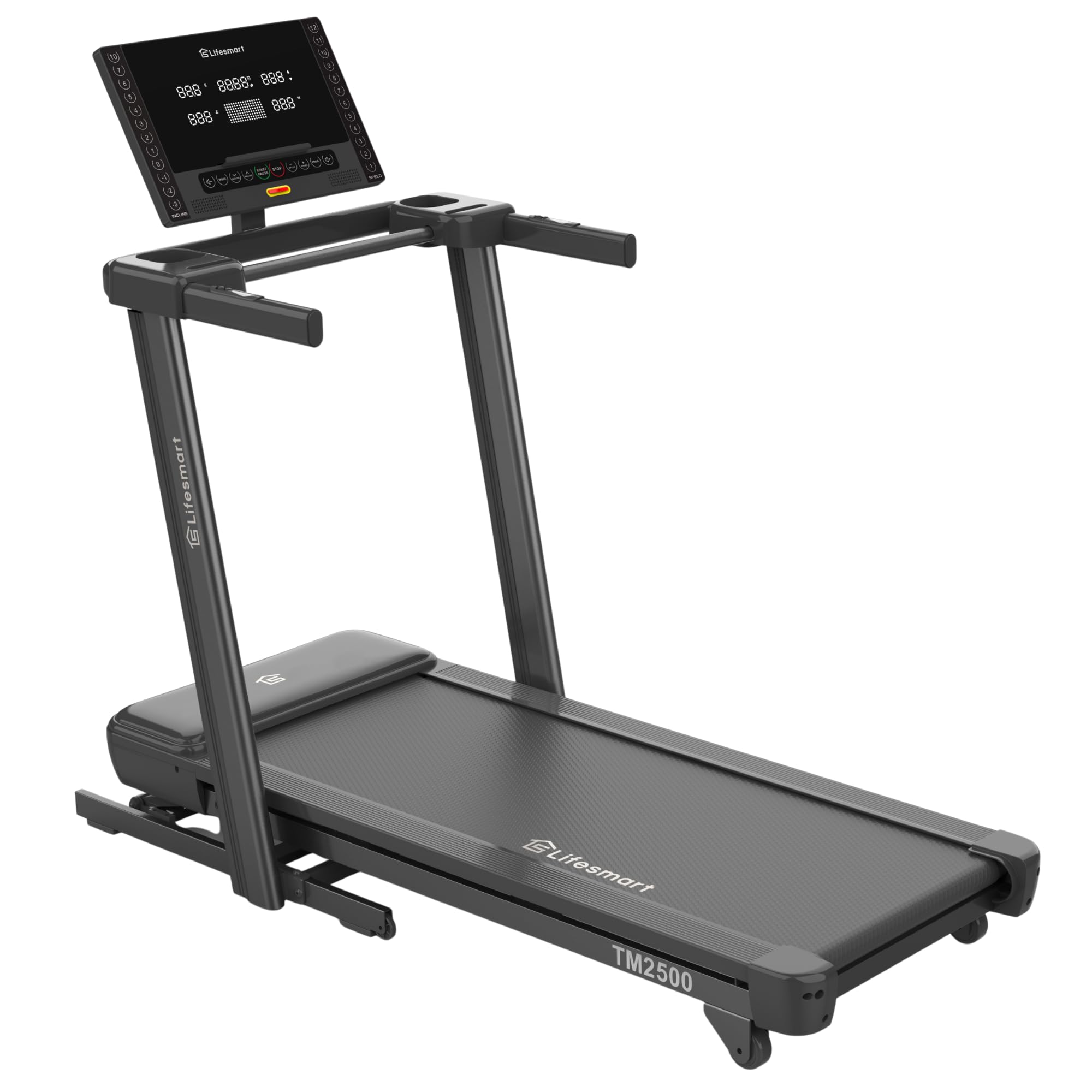 Lifesmart TM2500 PowerTouch Folding Treadmill for Home Gym | Brushless Motor, 10% Incline & -3% Decline | Compact Heavy Duty Tre