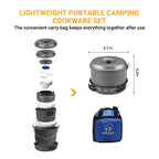 Bulin 13Pcs Camping Cookware Mess Kit, Nonstick Backpacking Cooking Set, Outdoor Cook Gear For Family Hiking, Picnic Lightweight