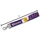 Rico Industries Nfl Football Minnesota Vikings Standard Wrist Lanyard Key Chain, Cute Wristlet Strap Keychain Holder For Women M