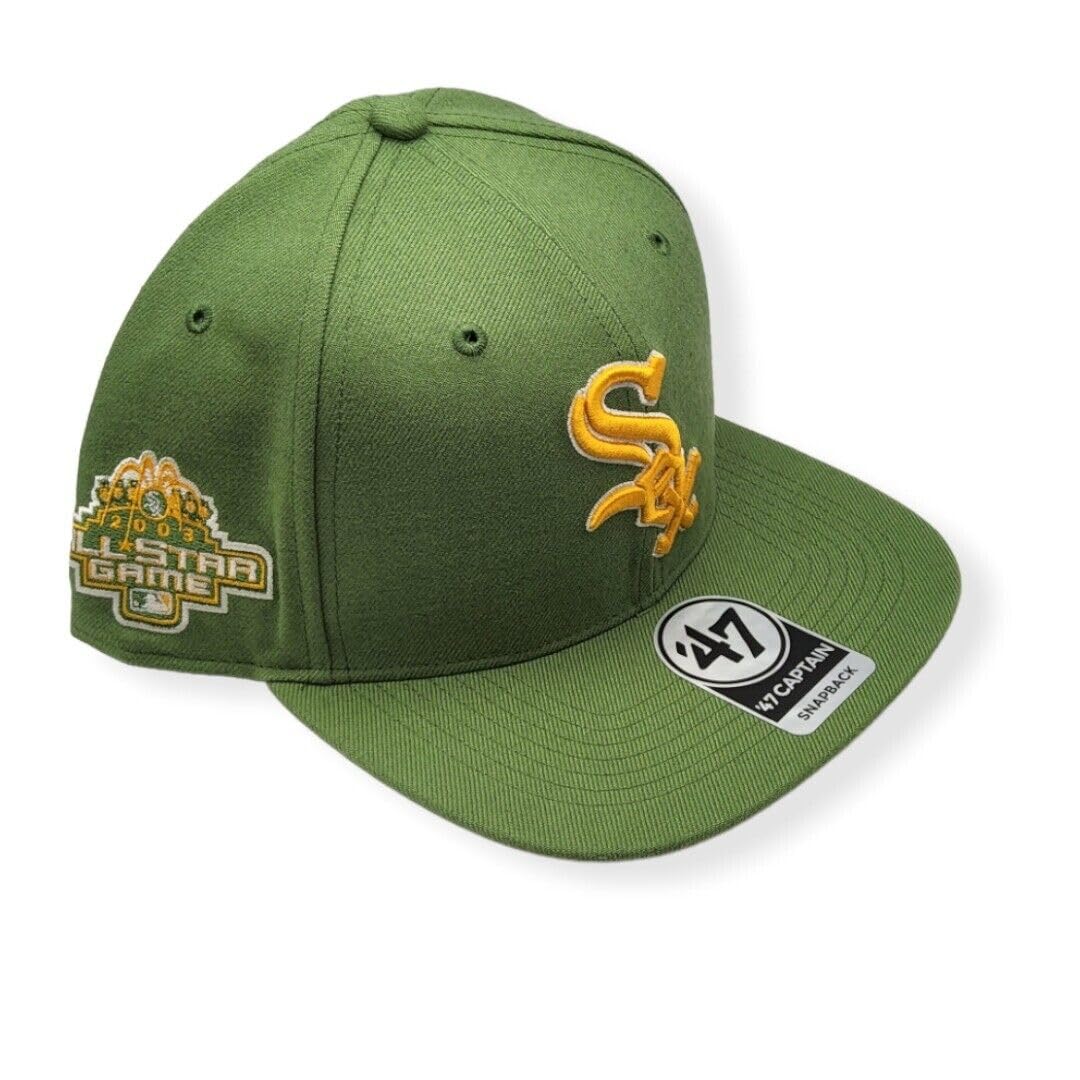 47 Chicago White Sox Fatigue Green Sure Shot Captain Adjustable Snapback Cap - Mlb Flat Bill Structured Hat