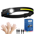 Rechargeable LED Headlamp (2-Pack, Red) - 350 Lumens, Waterproof, Wide 230 Beam, USB-C Charging, Ideal for Outdoor Adventures & 