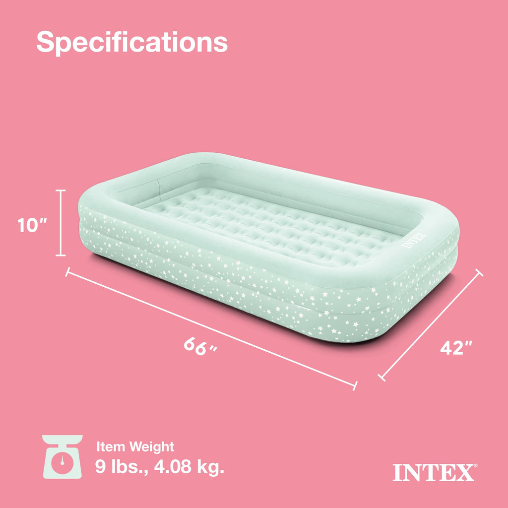 Intex 66810Ep Inflatable Kidz Travel Bed Set: Includes Hand Pump And Carry Bag - Removable Mattress - Quick Inflation - Indoor U