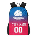 Personalized Philadelphia Basketball Sports Backpack Custom City Fan Gift Shoulder Bag Add Name and Number Casual Bag