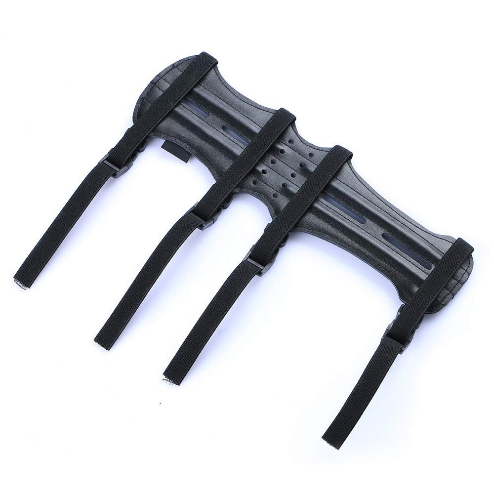 Toparchery 12'' Ultra Light Weight Leather Arm Guard Adjustable 4 Strap For Archery 1Pk
