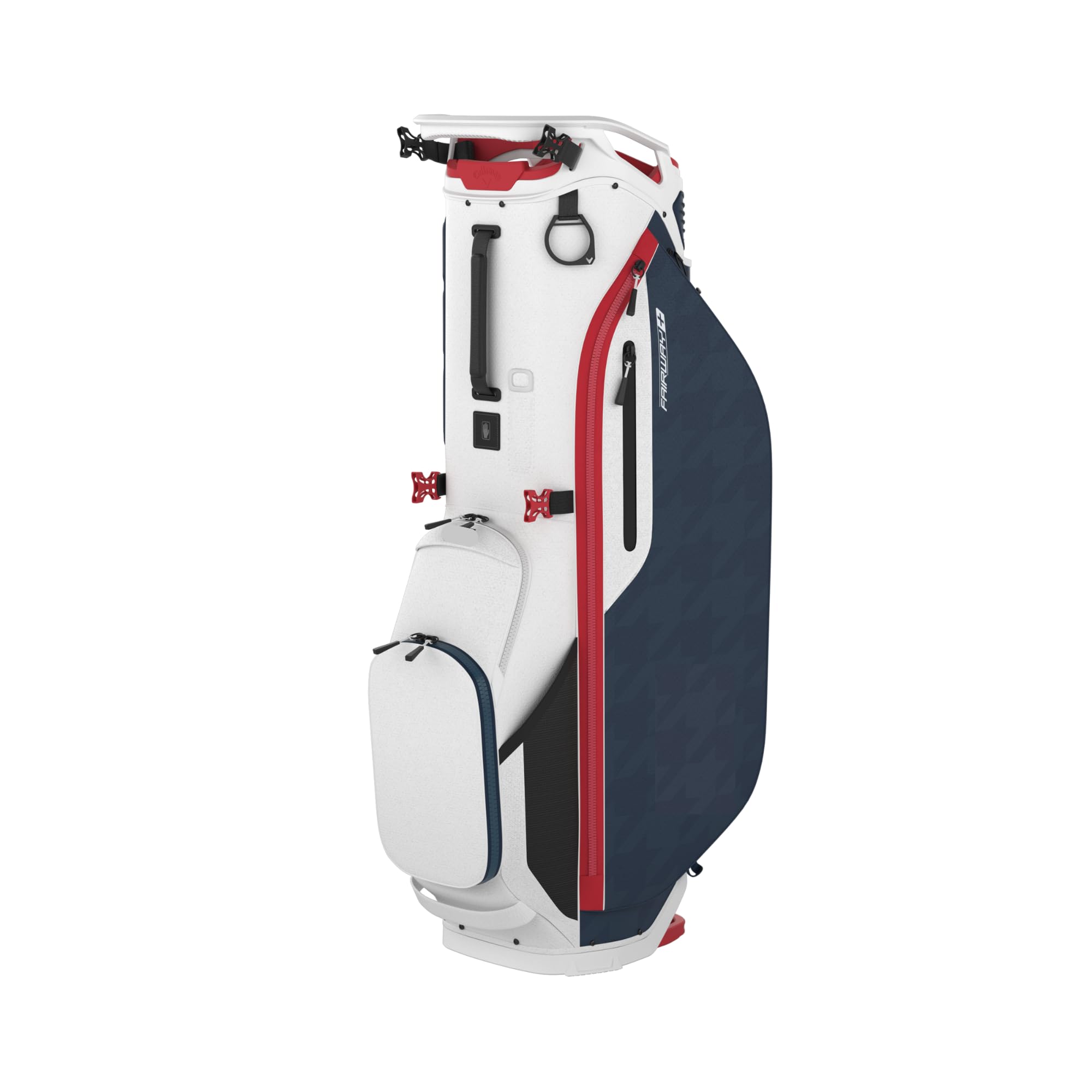Callaway Golf Fairway Plus Golf Bag (Fairway Plus, No Logo, White/Navy Hounds/Red)