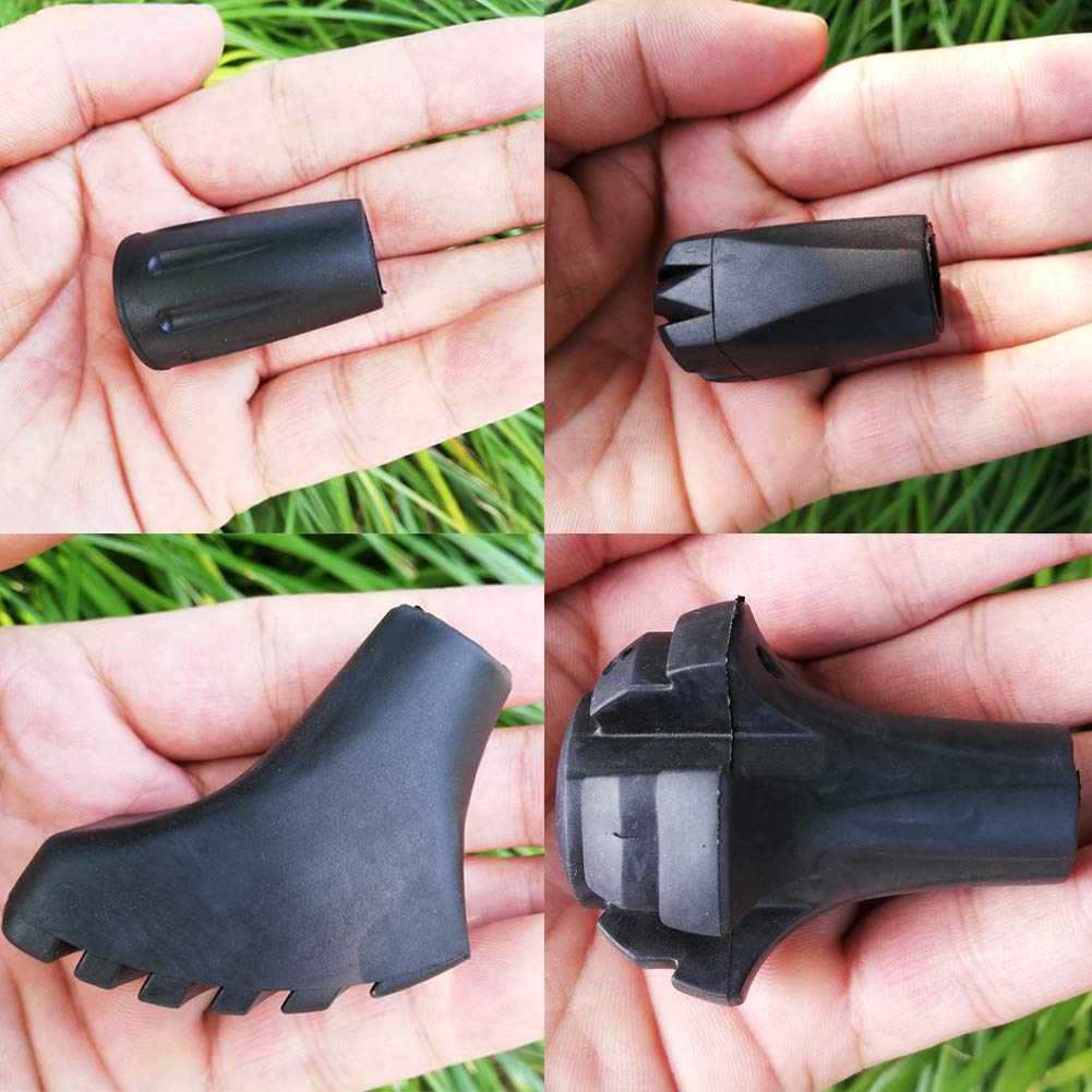 A Alafen Replacement Rubber Tips Set For Trekking Pole Walking Hiking Sticks Tips Protectors