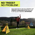 Gibbon Independence Slackline Kit With Classicline, Slackline A Frame X2, Slackline Ground Screw - Slackline Without Trees, Adju