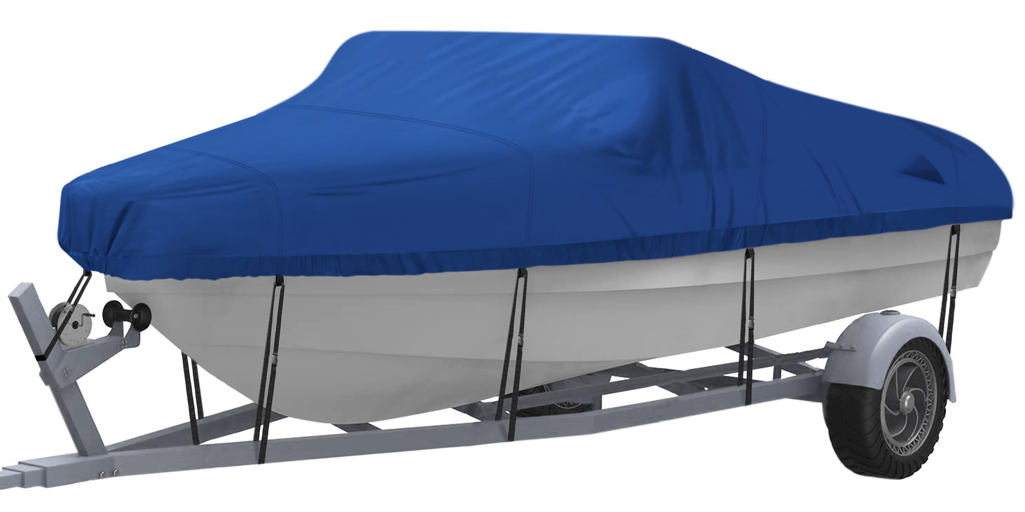 Nexcover Trailerable Boat Cover, Length: 17'-19' Beam Width: Up To 96'', Waterproof Heavy Duty Cover, Fits V-Hull, Tri-Hull, Run