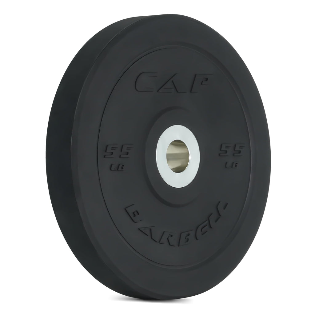 Cap Barbell Best Olympic Bumper Plate, Black, 55 Lb Single