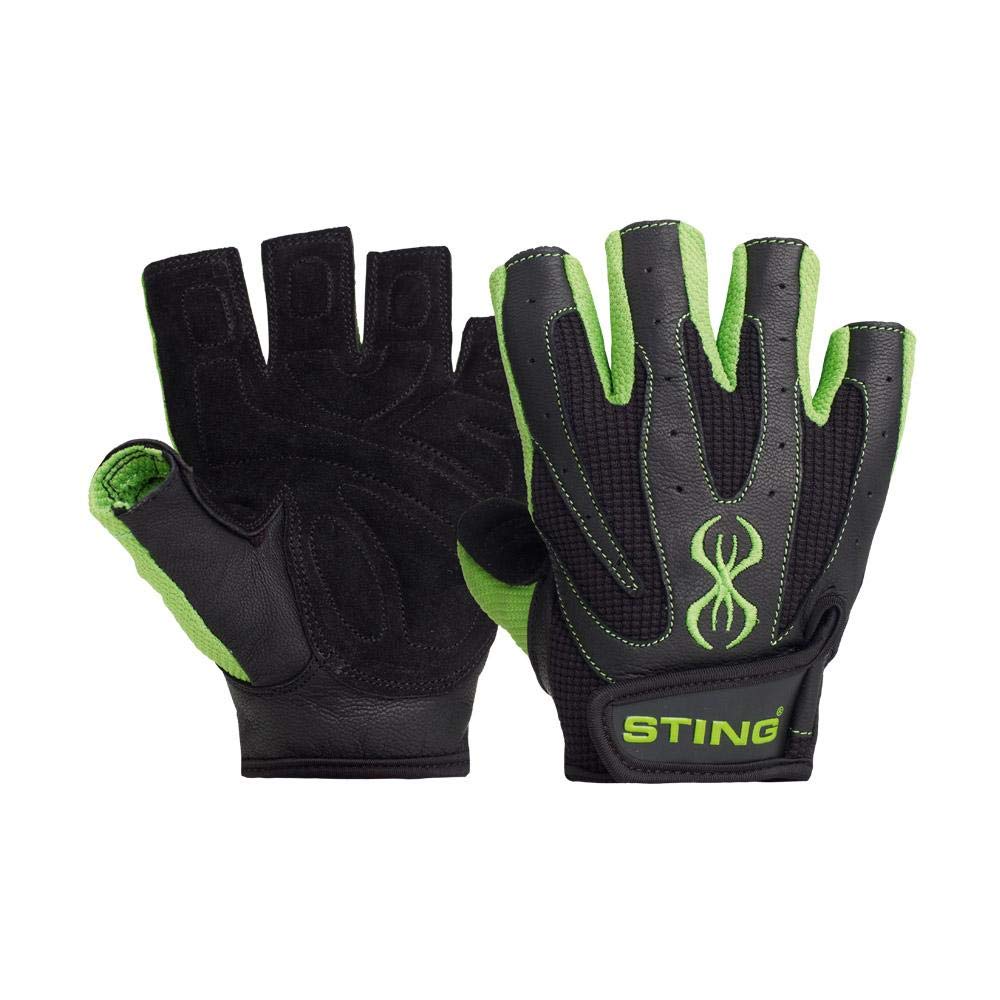 STING Atomic Weight Lifting Gloves for Bodybuilding, Powerlifting, and Crossfit - Green, M