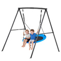 VEVOR Swing Set for Backyard, 40 in Saucer Swing Seat with Heavy Duty A-Frame Metal Stand, 440 lbs Load Capacity, Reinforced wit