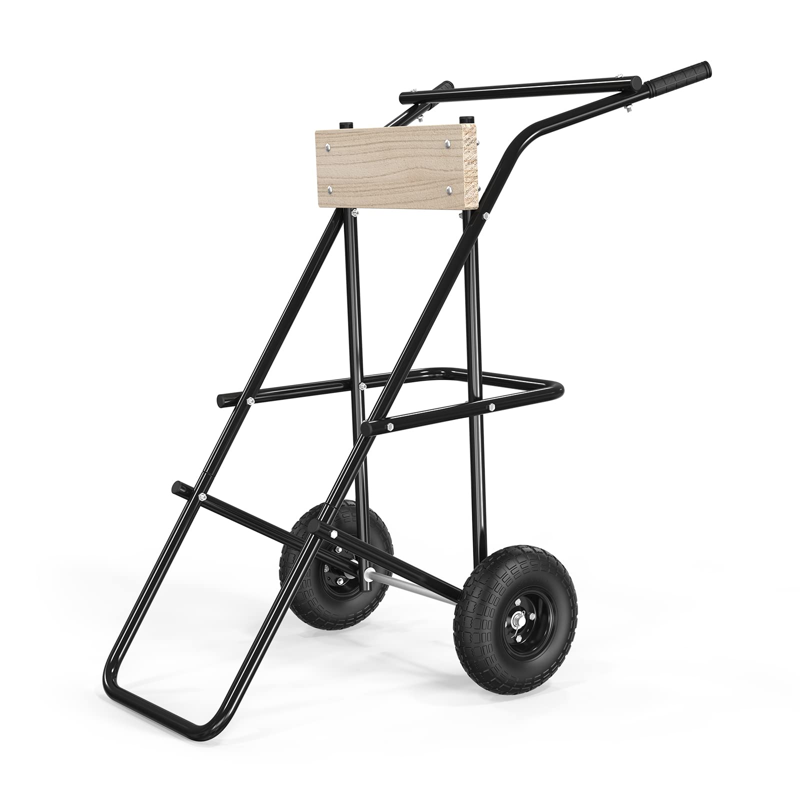TUFFIOM Outboard Boat Motor Stand, Folding Engine Stand Carrier Cart w/2 Wheels, Boat Motor Dolly Support Stand 440lbs Capacity 