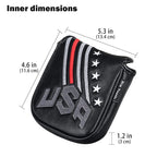 Big Teeth Golf Putter Cover Square Half Heel Shaft Mallet Putter Head Covers Usa Stripe And Star Fit For Most Brand Golf Putters